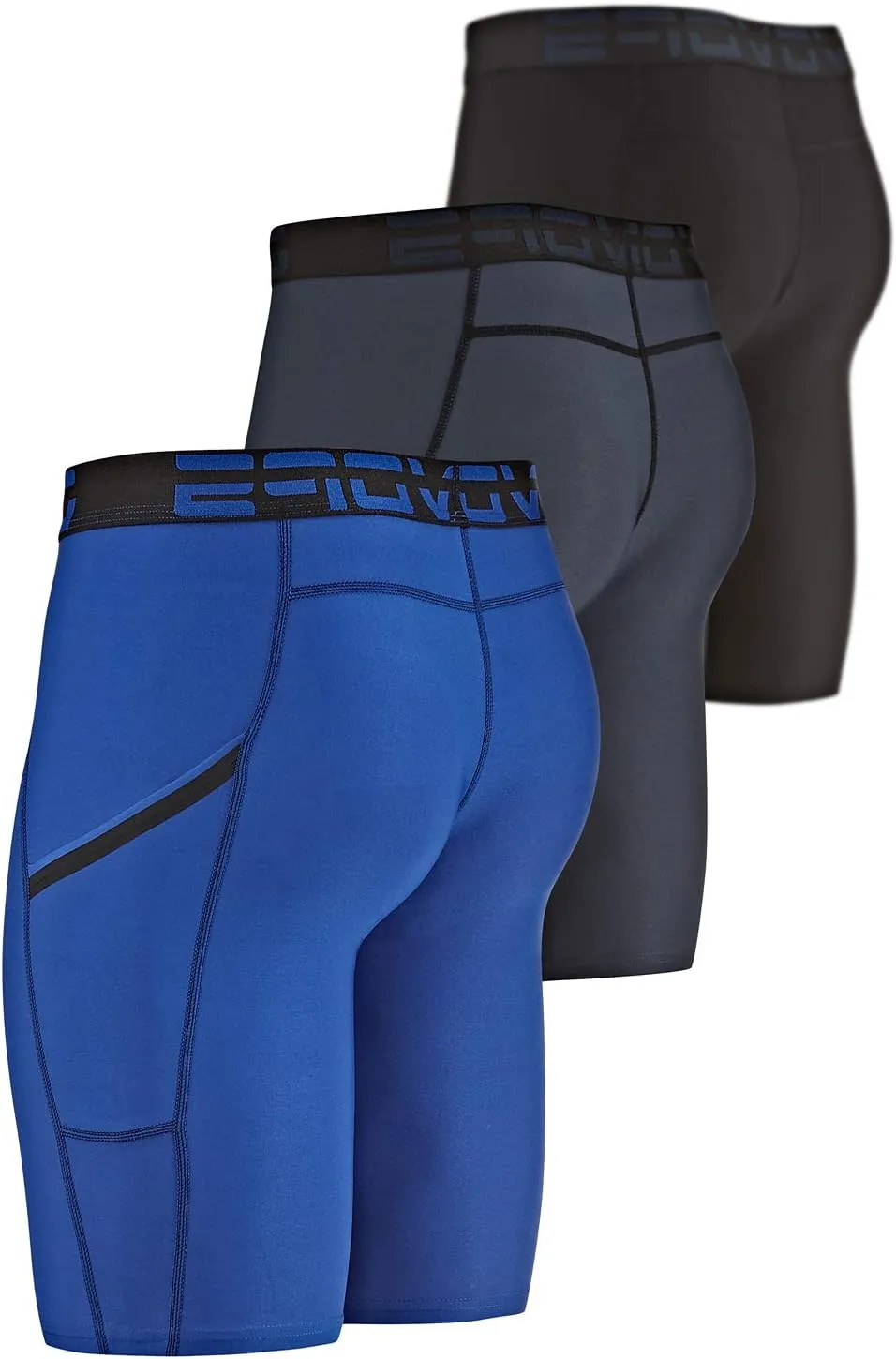 DEVOPS 3 or 5 Pack Compression Shorts Men Spandex Sport Shorts Athletic Workout Running Performance Baselayer Underwear