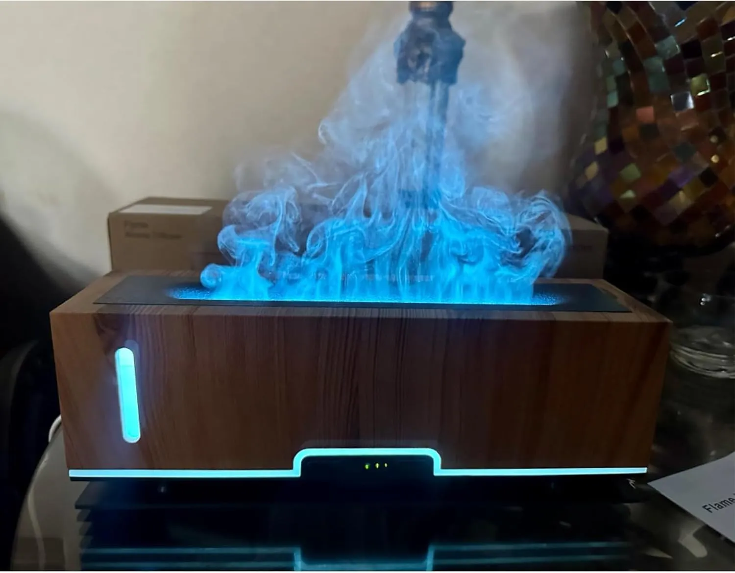 Diffuserlove Flame Diffuser Essential Oil Diffusers 200ml Aroma Diffusers for Bedroom Essential Oils Cool Flame Oil Diffuser (Size:9.8" L x 2.67" W x 3.5" H)