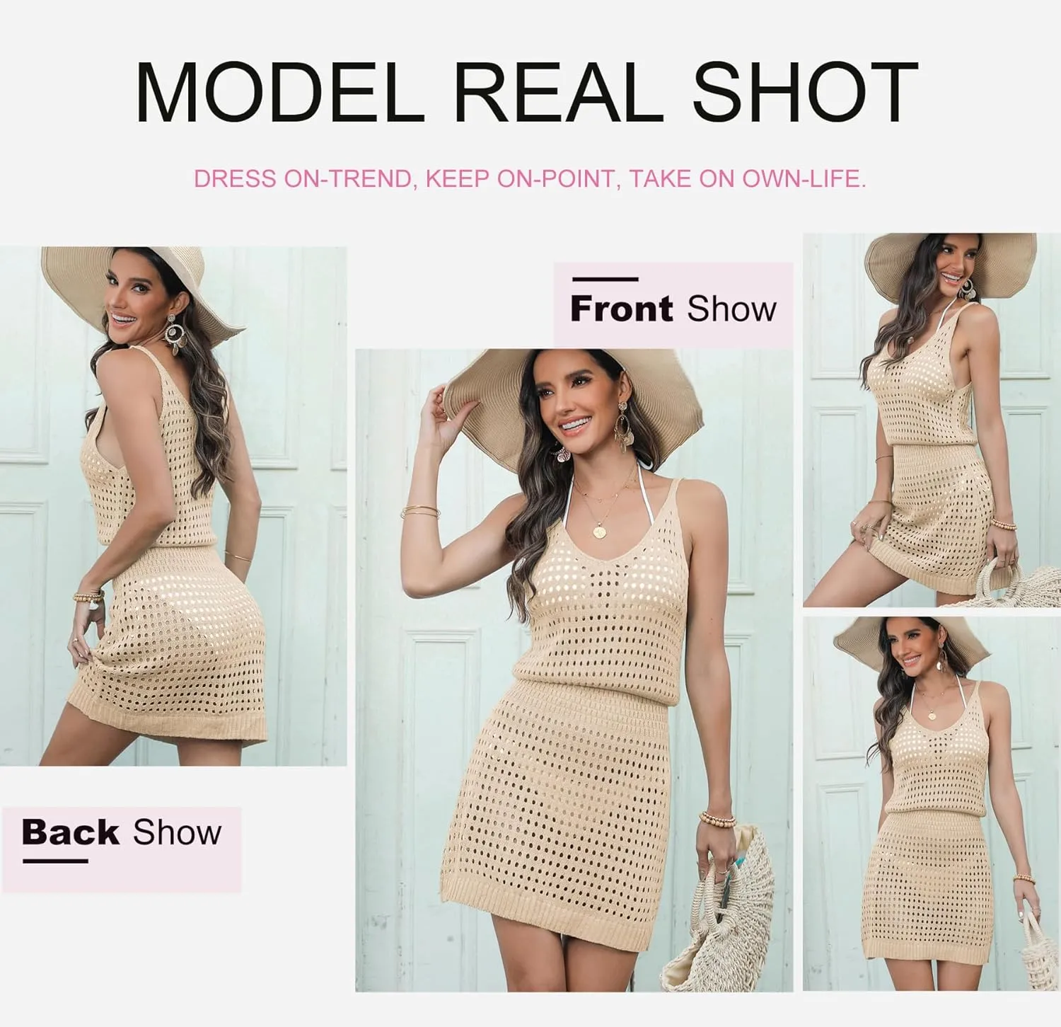 Dokotoo Summer Crochet Hollow Out Knit Beach Bathing Suit Swim Cover Ups Cruise Outfits Vacation Dresses for Women 2025