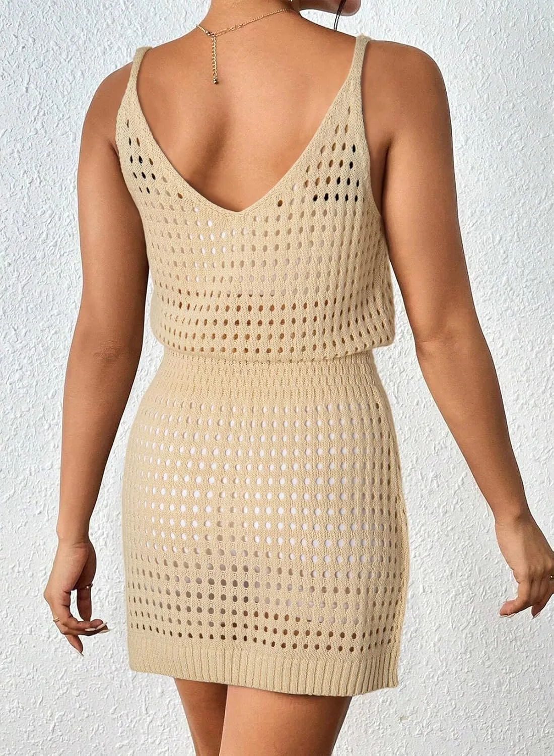 Dokotoo Summer Crochet Hollow Out Knit Beach Bathing Suit Swim Cover Ups Cruise Outfits Vacation Dresses for Women 2025