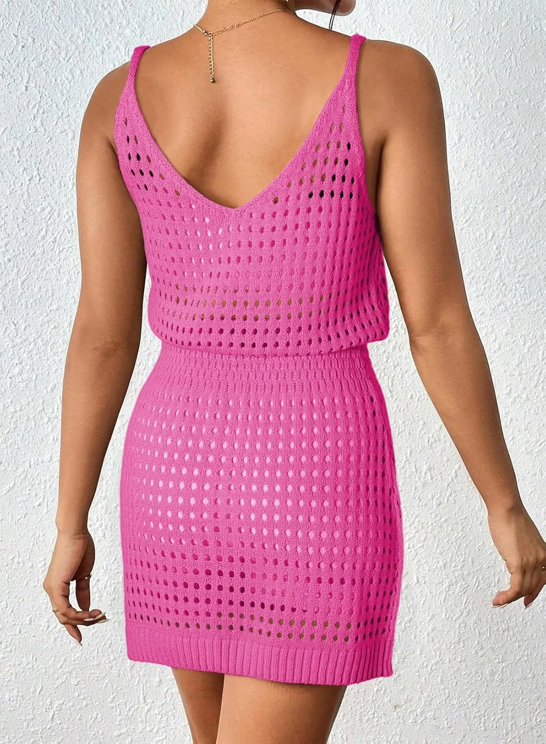 Dokotoo Summer Crochet Hollow Out Knit Beach Bathing Suit Swim Cover Ups Cruise Outfits Vacation Dresses for Women 2025