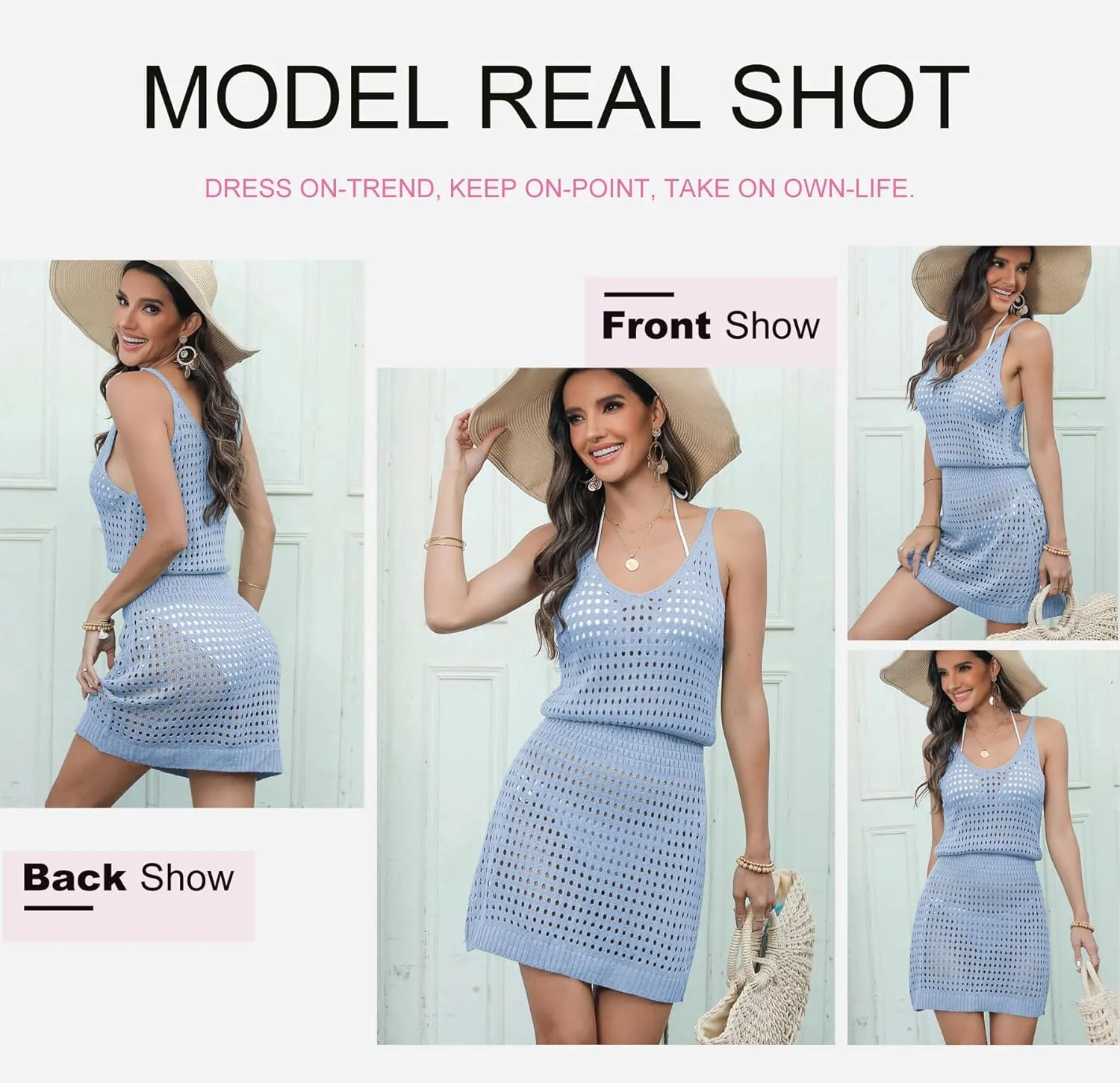 Dokotoo Summer Crochet Hollow Out Knit Beach Bathing Suit Swim Cover Ups Cruise Outfits Vacation Dresses for Women 2025