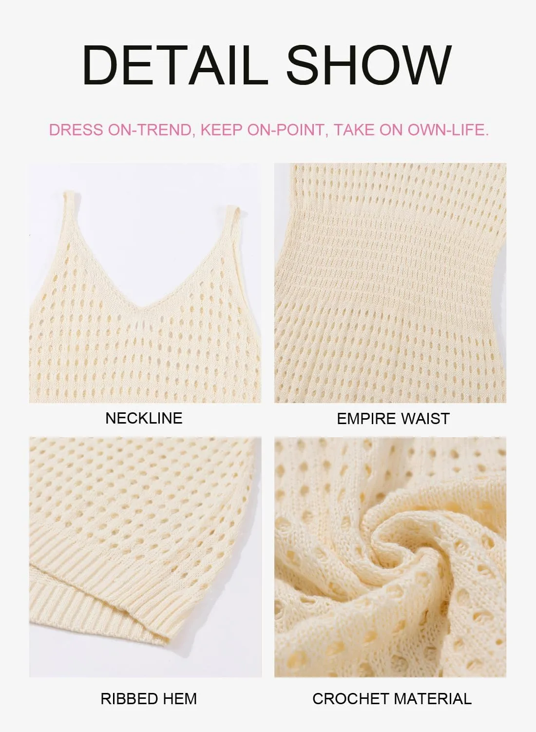 Dokotoo Summer Crochet Hollow Out Knit Beach Bathing Suit Swim Cover Ups Cruise Outfits Vacation Dresses for Women 2025