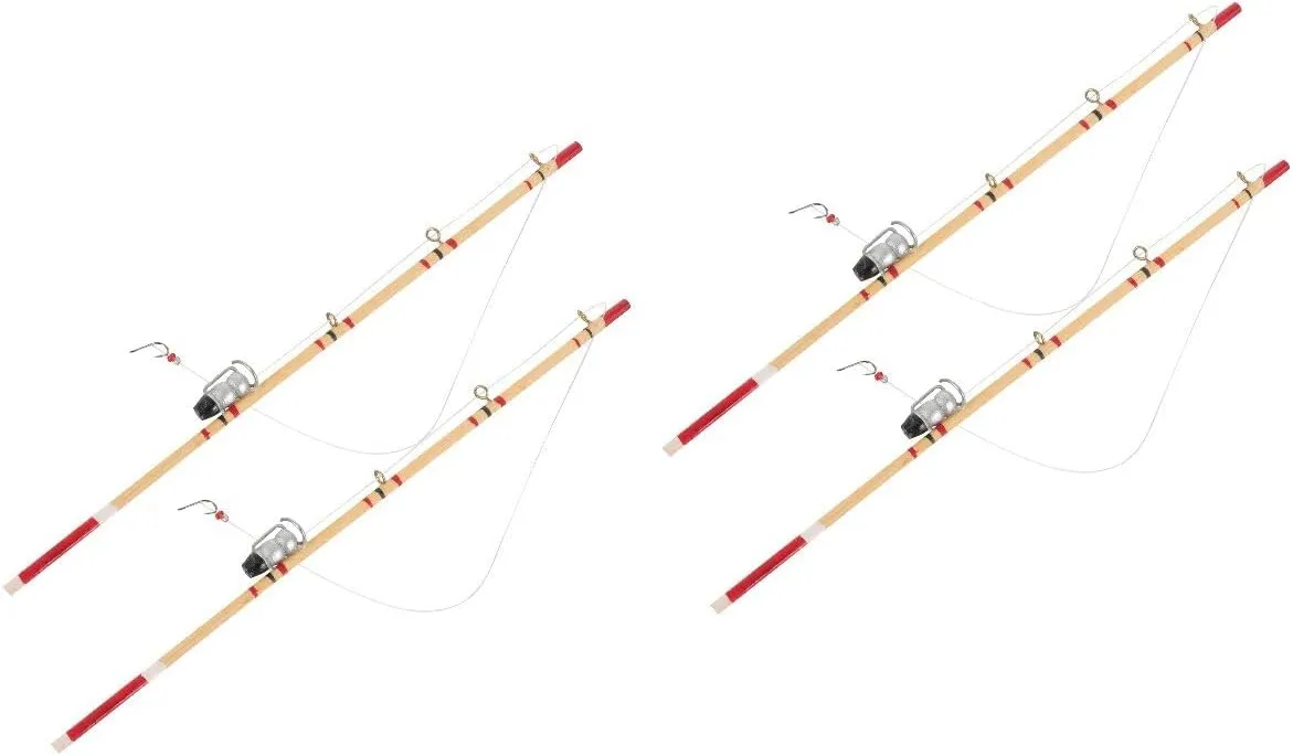 Dollhouse Fishing Rod 4 PCS Miniature Fishing Poles for Crafts, Dollhouse Fishing Pole Rod 1:12, Mini Fishing Pole Model for Dollhouse Decoration Dollhouse Fishing Pole