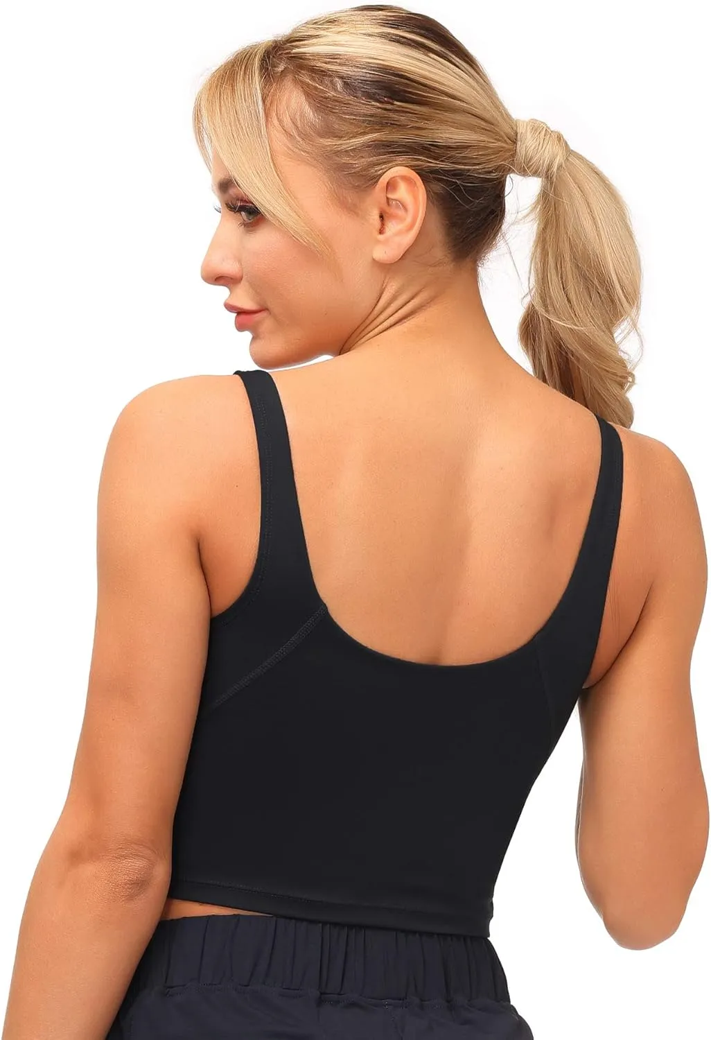 Dragon Fit Sports Bra for Women Longline Padded Bra Yoga Crop Tank Tops Fitness Workout Running Top