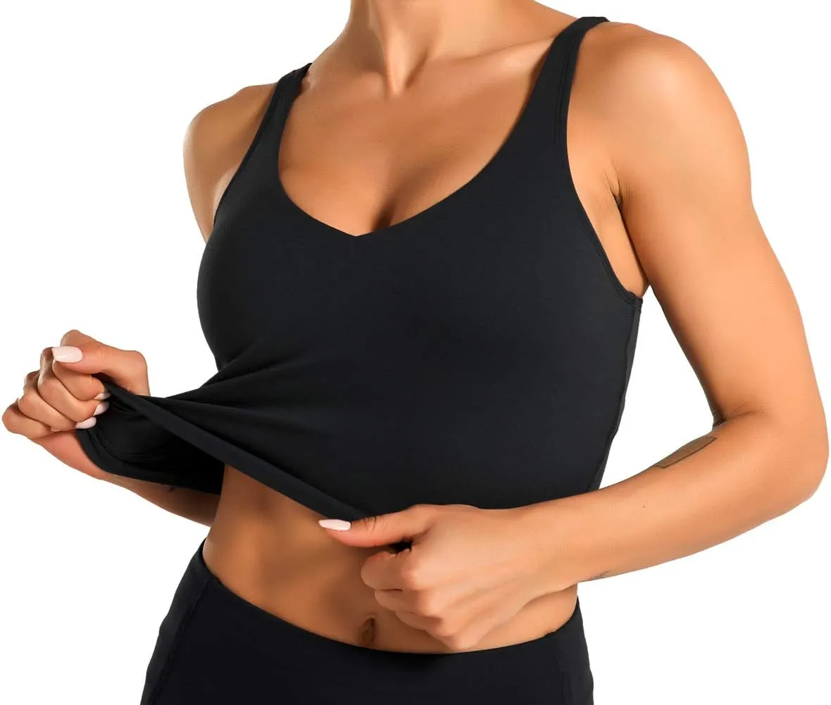 Dragon Fit Sports Bra for Women Longline Padded Bra Yoga Crop Tank Tops Fitness Workout Running Top