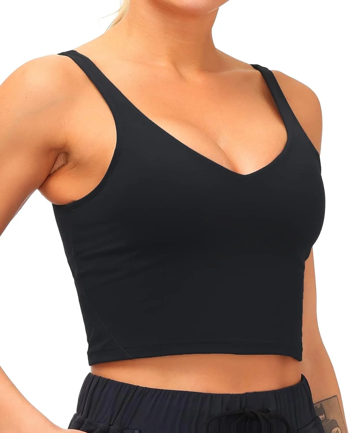 Dragon Fit Sports Bra for Women Longline Padded Bra Yoga Crop Tank Tops Fitness Workout Running Top