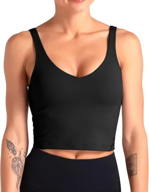 Dragon Fit Sports Bra for Women Longline Padded Bra Yoga Crop Tank Tops Fitness Workout Running Top