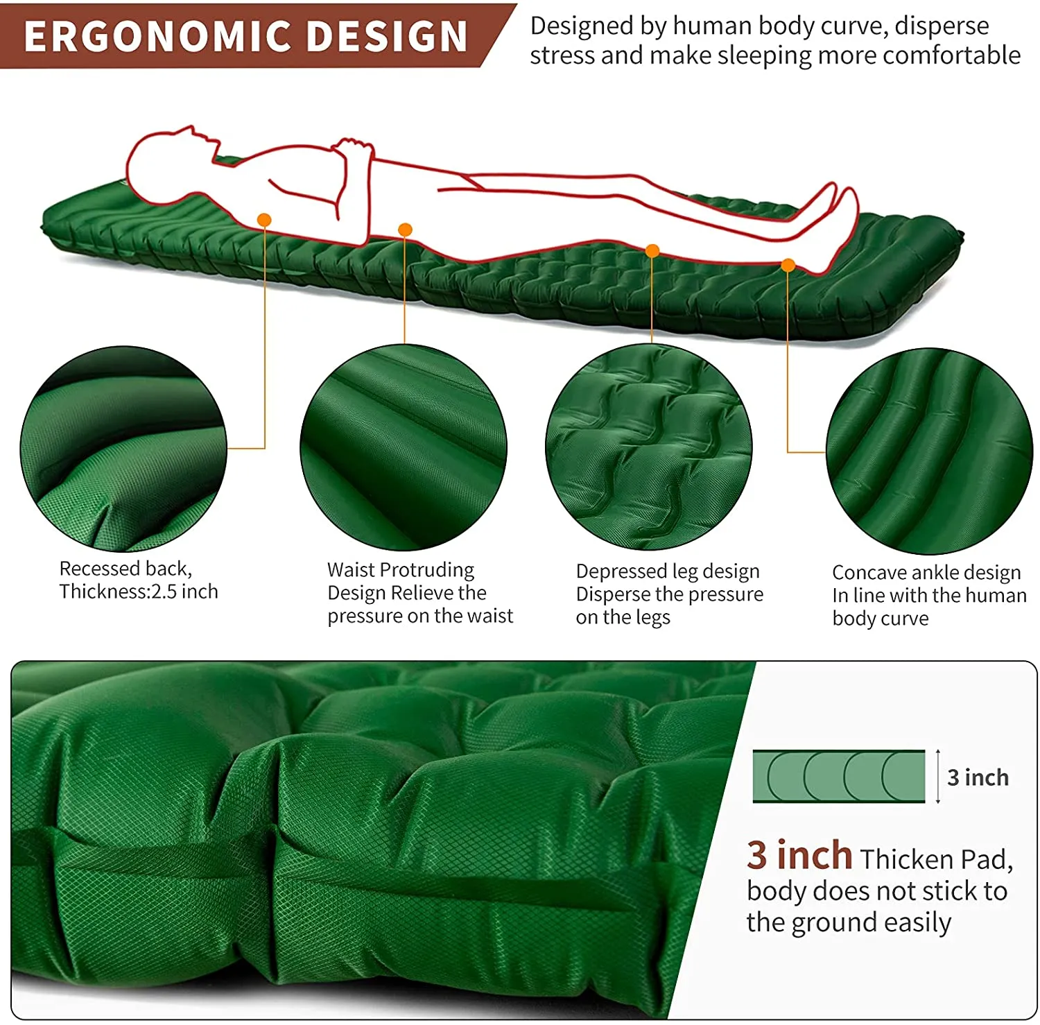 DriftForge™ Insulated AirCore Sleeping Pad – Regular & Large