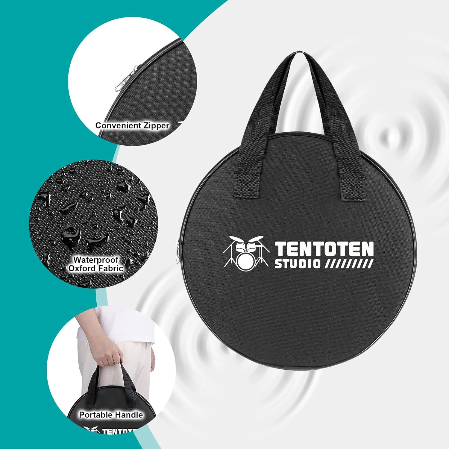Drum Pad 12 Inch, Silent Drum Practice Pad 2-Sided Silicone Pad & EVA Mat, Portable Practice Drum Pad with Carry Bag, Green