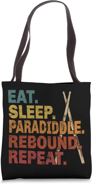 Drummer Eat Sleep Paradiddle Rebound Repeat Tote Bag