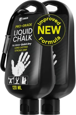 EAGLES Pro Grade Liquid Chalk 50, 120 or 280ml Mess-Free Chalk for Weightlifting, Gymnastics Rock Climbing, Dancing, Pole Grip, Sports & Workout Chalk - Sweat-Resistant and Long Lasting