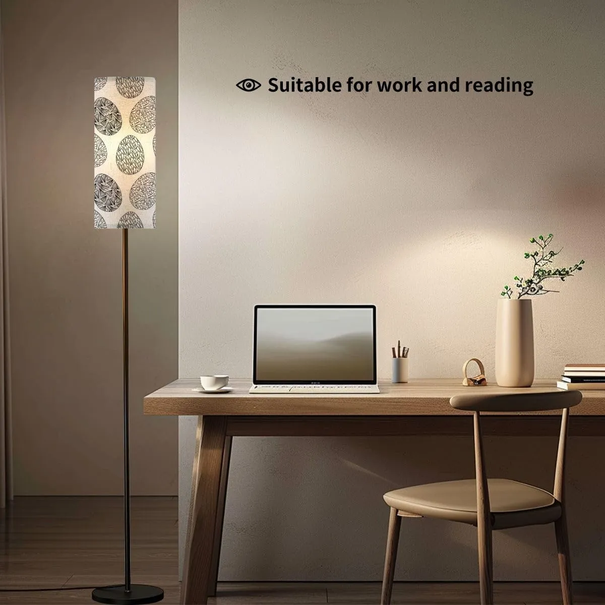 Easter Egg Crystal Hand Drawn Geometry Elements Modern Floor Lamp Minimalist Standing Lamps for Living Room LED Corner Lamp Remote Control Metal Pole Lamp for Bedroom, Reading