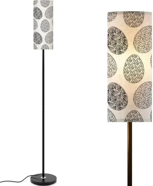 Easter Egg Crystal Hand Drawn Geometry Elements Modern Floor Lamp Minimalist Standing Lamps for Living Room LED Corner Lamp Remote Control Metal Pole Lamp for Bedroom, Reading