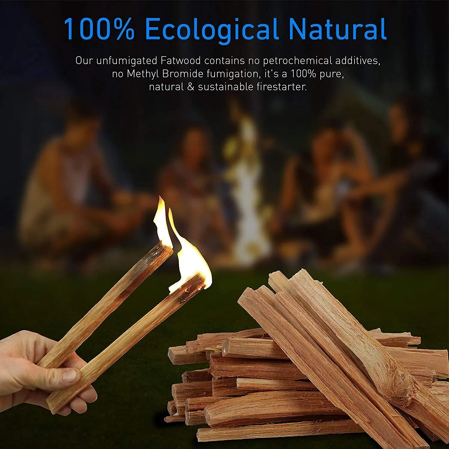 EasyGoProducts Approx. 120 Eco-Stix Fatwood Fire Starter Kindling Firewood Sticks 100% Organic Firestarter for Wood Stoves, Fireplaces, Campfires, Bonfires, Year Round, 10 Pounds