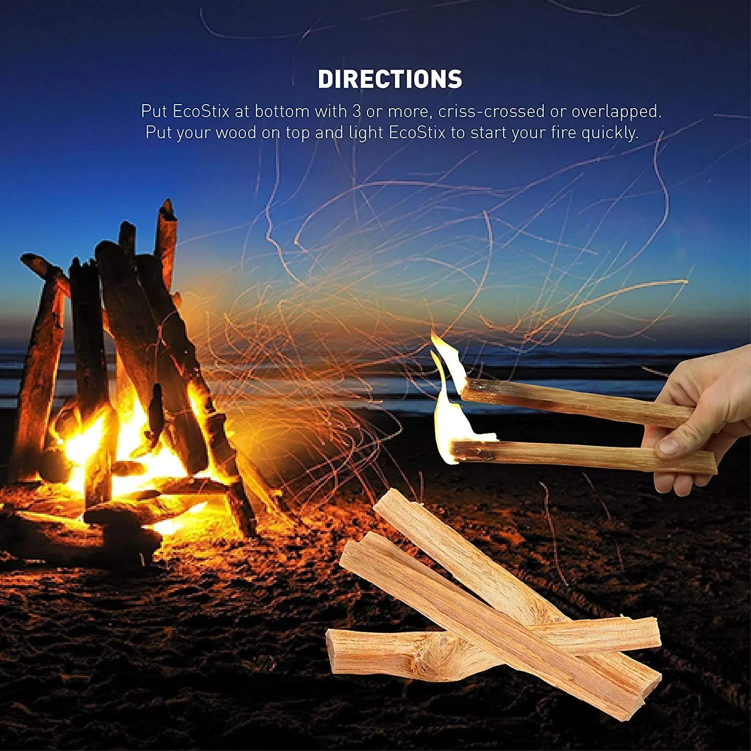 EasyGoProducts Approx. 120 Eco-Stix Fatwood Fire Starter Kindling Firewood Sticks 100% Organic Firestarter for Wood Stoves, Fireplaces, Campfires, Bonfires, Year Round, 10 Pounds