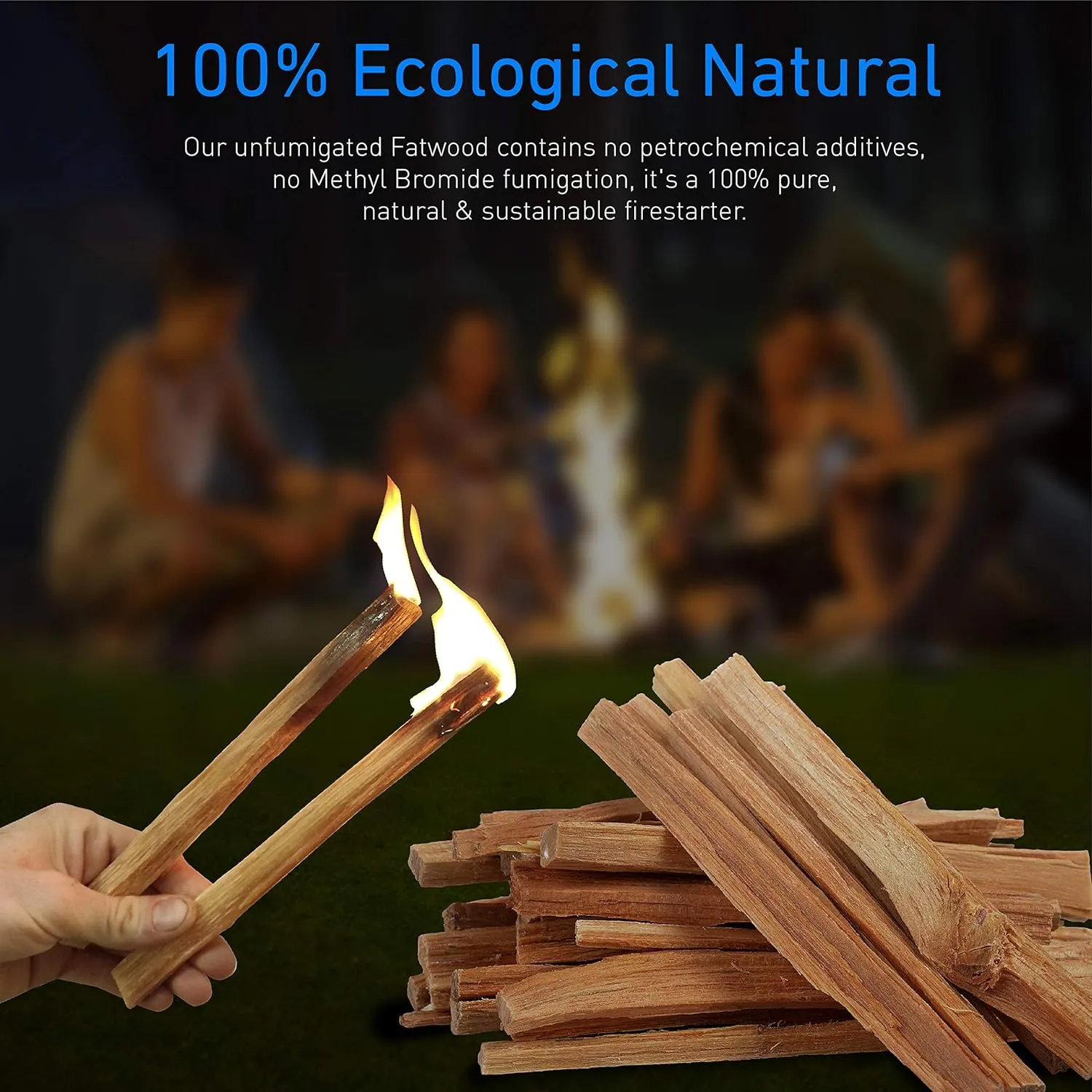Eco-Stix Fatwood Fire Starter Kindling Firewood Sticks – 100% Organic – Firestarter for Wood Stoves, Fireplaces, Campfires, Bonfires, 25 Lbs