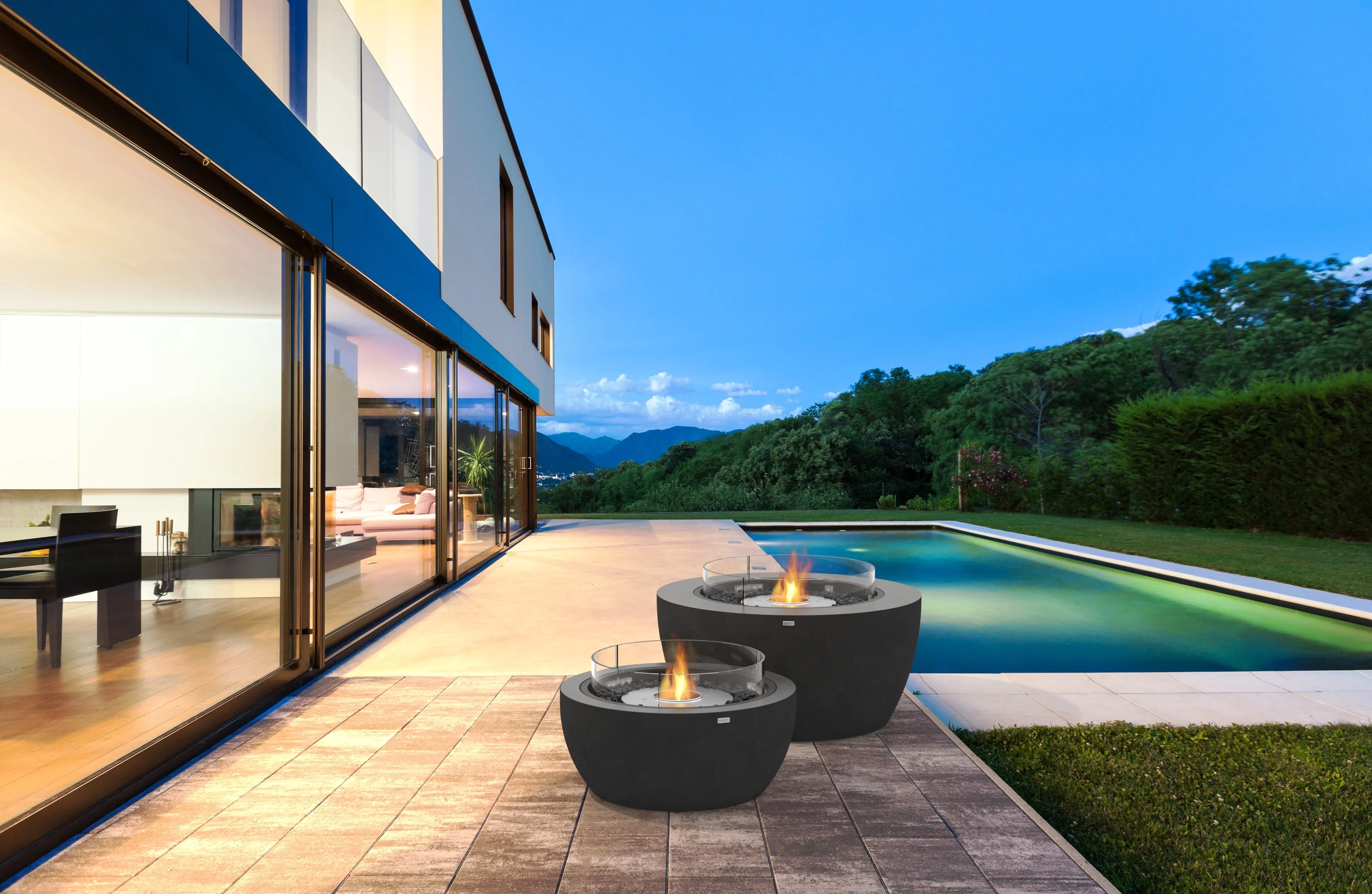 EcoSmart Fire Pod 40 Fire Pit Bowl with Bioethanol Sustainable Fuel