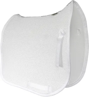 ECP Equine Comfort Products 3D Air Ride Dressage Saddle Pad, Full Size Non-Slip Shock-Absorbing Mesh Pad with Breathable Ventilation, Impact Protection & Thermoregulation for Horse Comfort, White