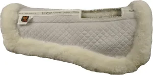 ECP Equine Comfort Products Sheepskin Wither Relief Half Saddle Pad – 100% Australian Merino, Quilted Cotton Top, Shock Absorbing, Water Absorbing, Breathable, Large