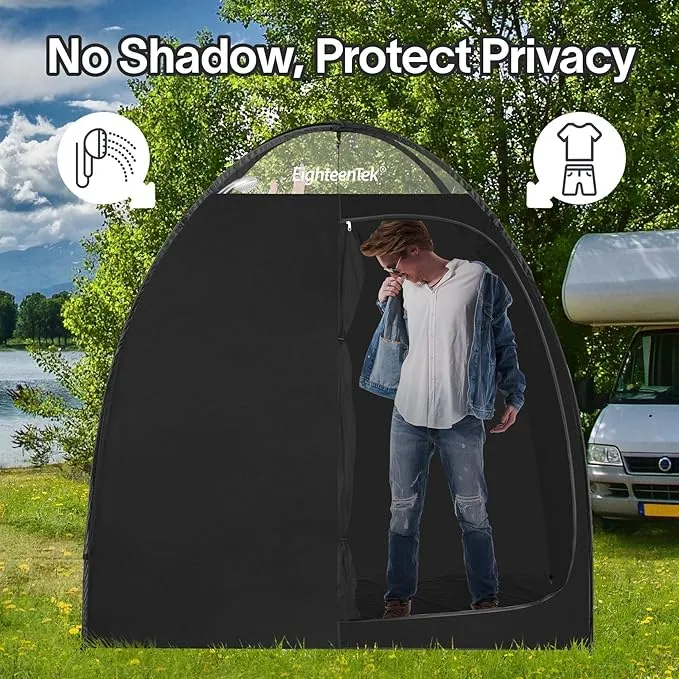 EighteenTek Shower Tent Changing Room 2 Rooms Outdoor Pop Up Camping Toilet Portable Privacy Dressing Shelter 83"x43"x80"H