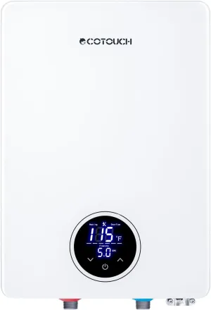 Electric Tankless Water Heater, ECOTOUCH 27kW on Demand Hot Water Heater Electric 240V Instant Tankless Hot Water Heaters Point of Use with ETL Certificated for Whole House Shower ECO270S