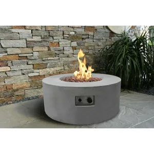 Elementi Tramore Fire Bowl for Liquid Propane Gas or Natural Gas in Light Grey (Includes PVC Cover)