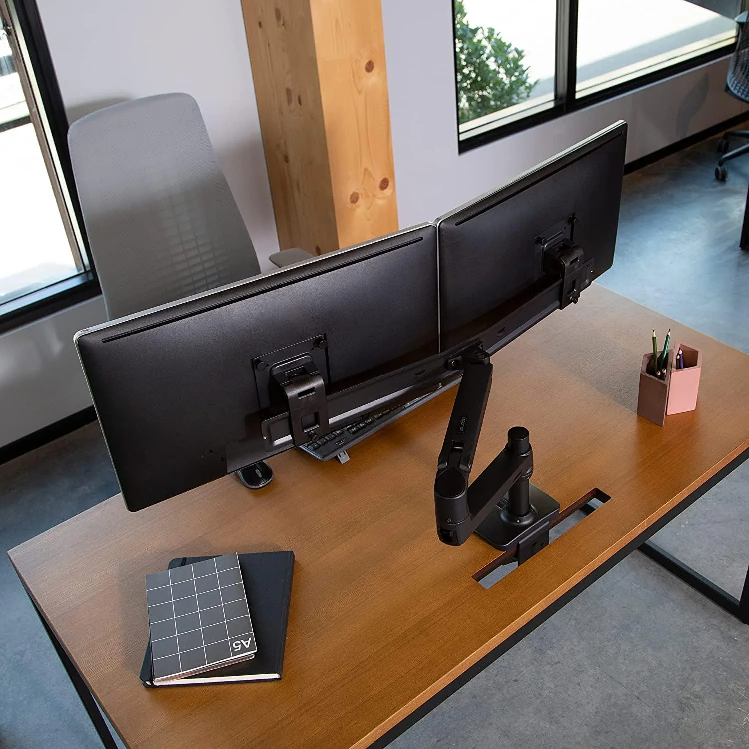 Ergotron – LX Dual Direct Monitor Arm, VESA Desk Mount – for 2 Monitors Up to 25 Inches, 2 to 11 lbs Each – Matte Black