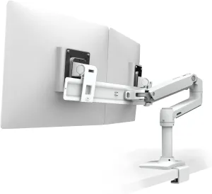 Ergotron – LX Dual Direct Monitor Arm, VESA Desk Mount – for 2 Monitors Up to 25 Inches, 2 to 11 lbs Each – Under Mount C-Clamp, White