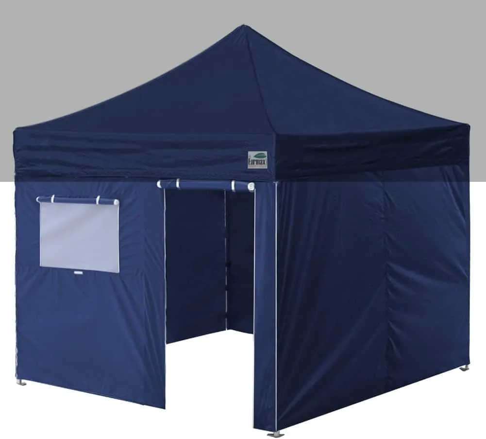 Eurmax USA Full Zippered Walls for 10 x 10 Easy Pop Up Canopy Tent,Enclosure Sidewall Kit with Roller Up Mesh Window and Door 4 Walls ONLY,NOT Including Frame and Top（Navy Blue）