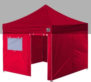 Eurmax USA Full Zippered Walls for 10 x 10 Easy Pop Up Canopy Tent,Enclosure Sidewall Kit with Roller Up Mesh Window and Door 4 Walls ONLY,NOT Including Frame and Top（Red）