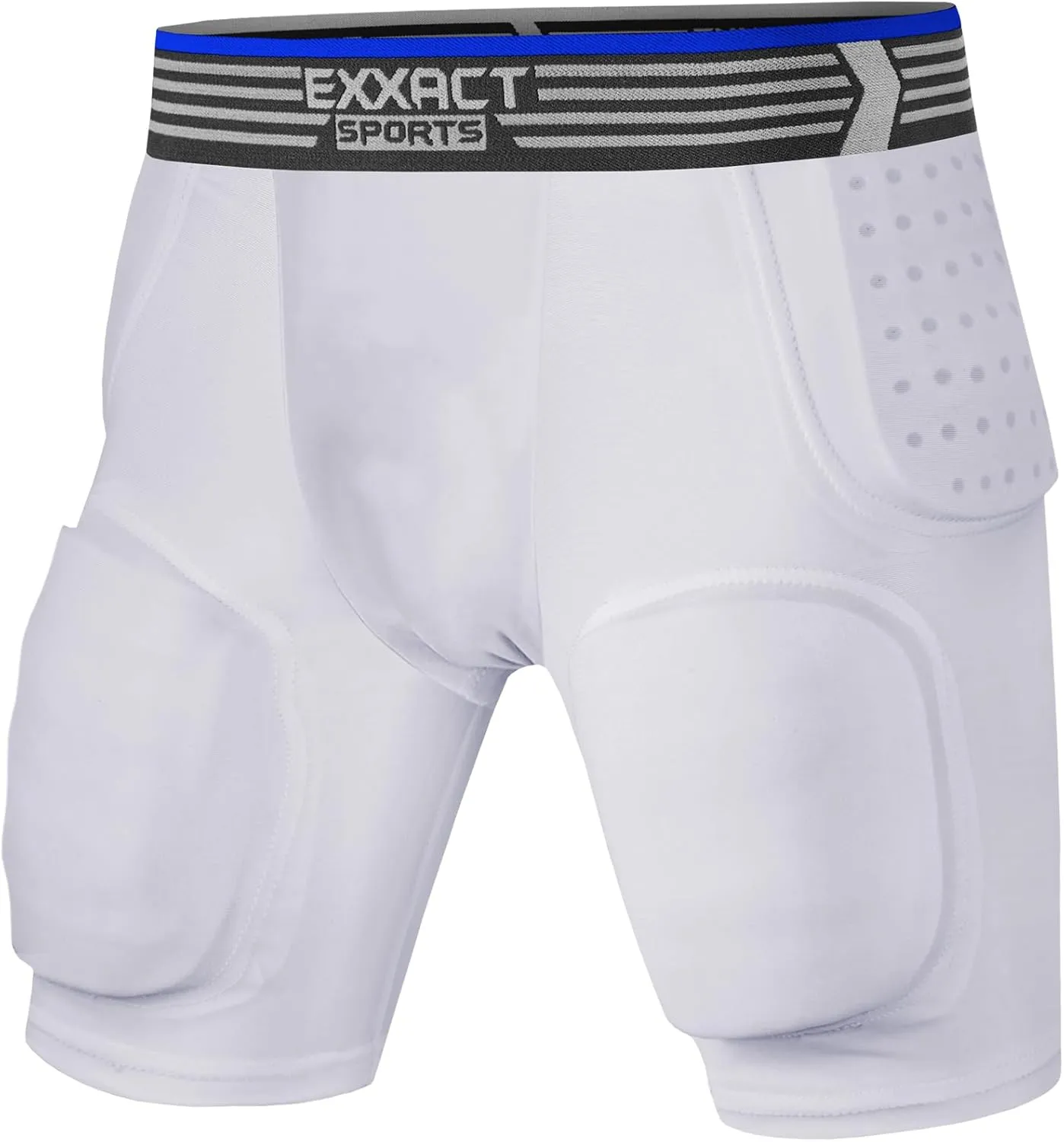 Exxact Sports Rebel 5-Pad Youth Football Girdle with Cup Pocket, Lightweight Padded Compression Shorts with Integrated Hip, Thigh, Tailbone Pads, Boys Girdle Football