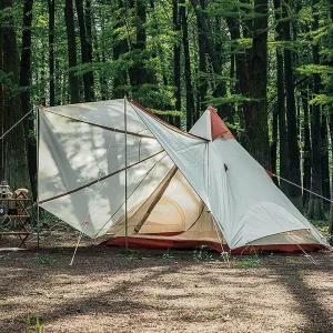 Family Camping Tent Large Double Layer Pyramid Tent Camping Mongolian Yurt Tent for Picnic Festival