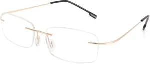 FEISEDY Lightweight Rimless Titanium Stainless Steel Anti-Blue Light Reading Glasses B2686