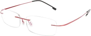 FEISEDY Lightweight Rimless Titanium Stainless Steel Anti-Blue Light Reading Glasses B2686