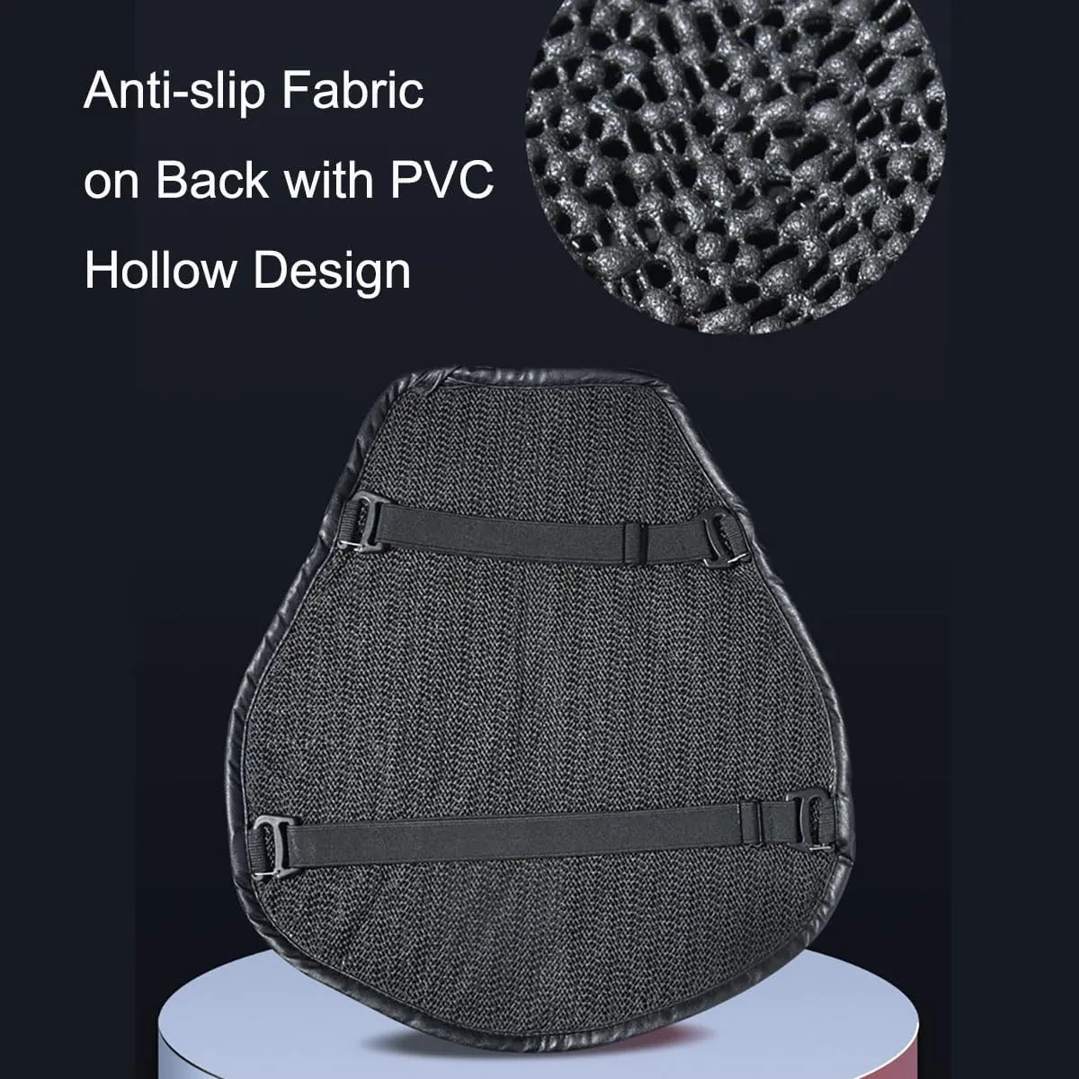 Feiteplus Universal Gel Motorcycle Seat Cover 3D Honeycomb Structure Tailbone Pain Relief Egg Seat Cushion with Non-Slip Cover for Motorbikes Dirt Street Bike