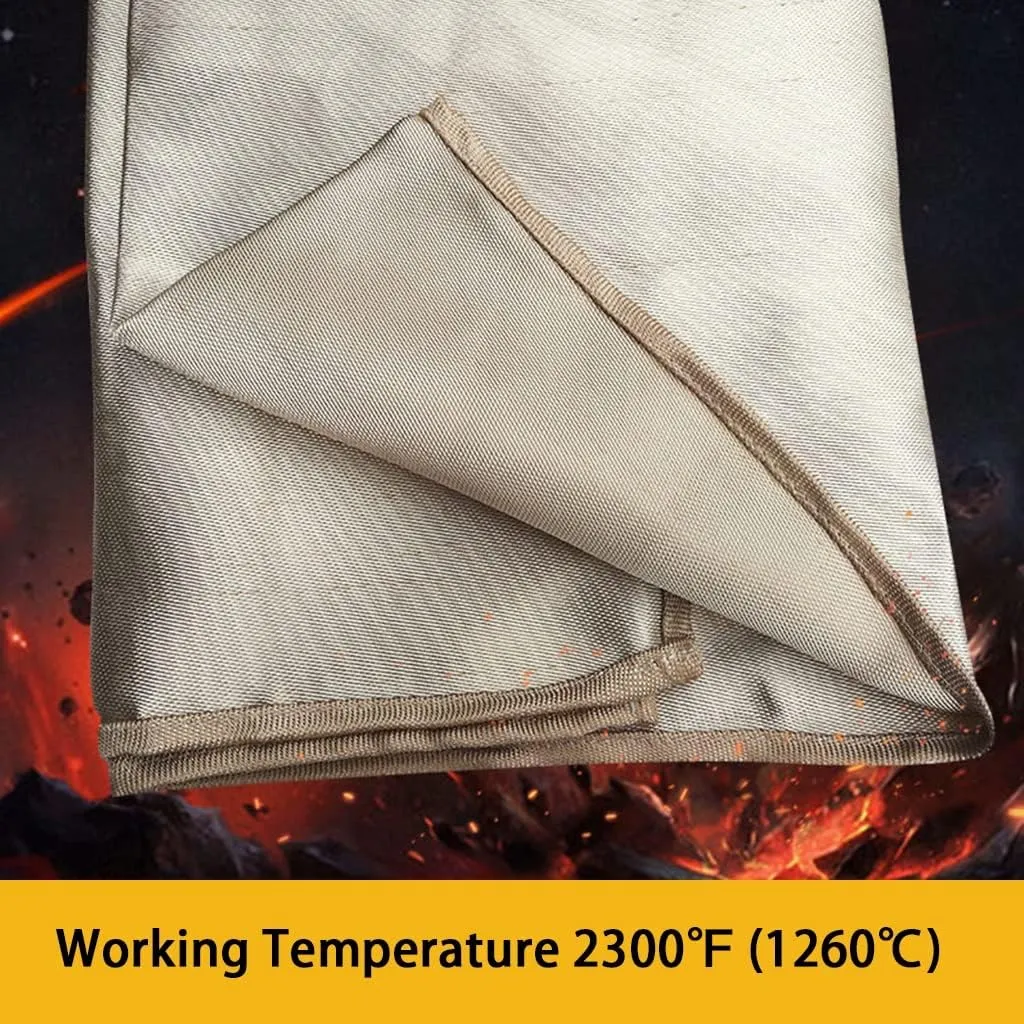 Fire Blanket Ceramic Fiber Material Welding Blankets, Thicker Larger Fire Retardant Blanket, High Temperature Resistance Survival Blanket, 4 Sizes (Color : Gold, Size : 39 * 39inches)