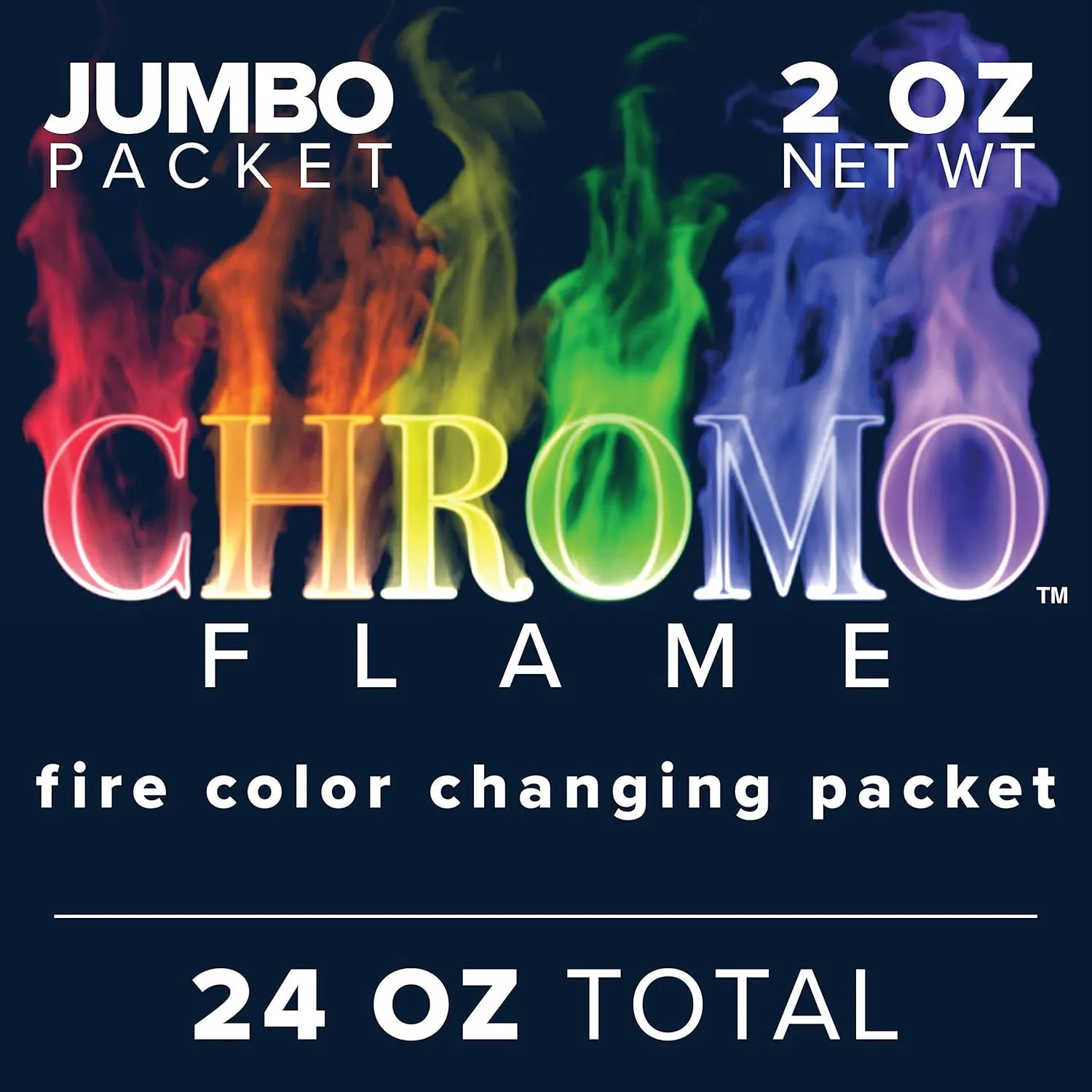 Fire Color Changing Packets for Fire Pit, Campfire, Bonfire, Outdoor Fireplace | Magic, Colorful, Rainbow, Mystic Flames | 24 oz Total, 12-2 oz Jumbo Packets