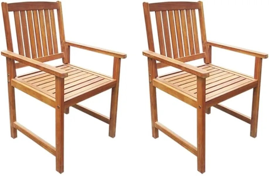 fire Pit Chairs,high Chair,Patio Furniture,Beach Chair,Patio Chairs 2 pcs Solid Acacia Wood BrownFor Gardens, patios, Balconies