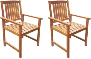 fire Pit Chairs,high Chair,Patio Furniture,Beach Chair,Patio Chairs 2 pcs Solid Acacia Wood BrownFor Gardens, patios, Balconies