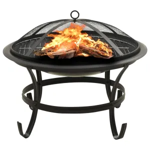 Fire Pit Fireplace for Camping Picnic Firebowl Outdoor with Poker Steel
