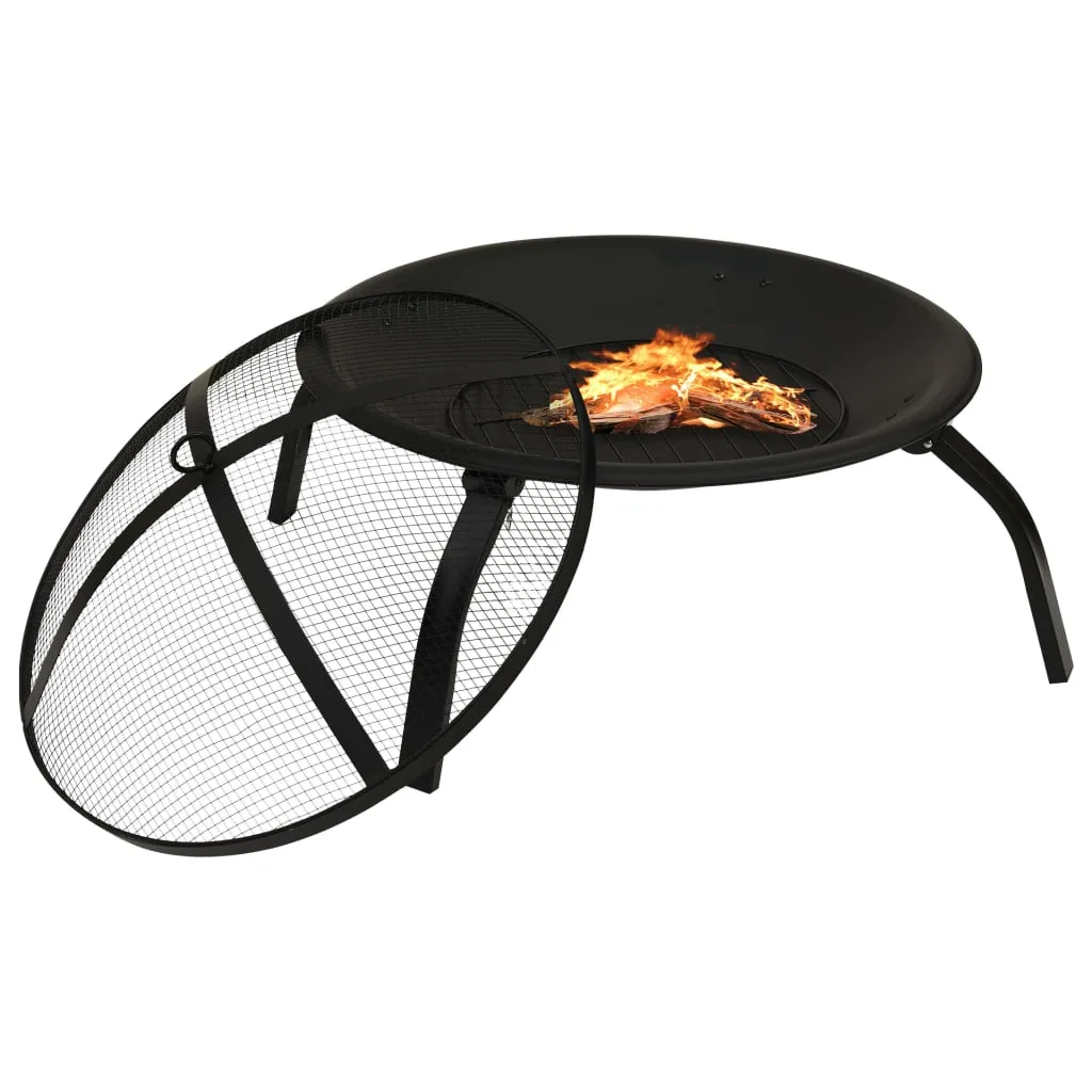 Fire Pit Fireplace for Camping Picnic Firebowl Outdoor with Poker Steel