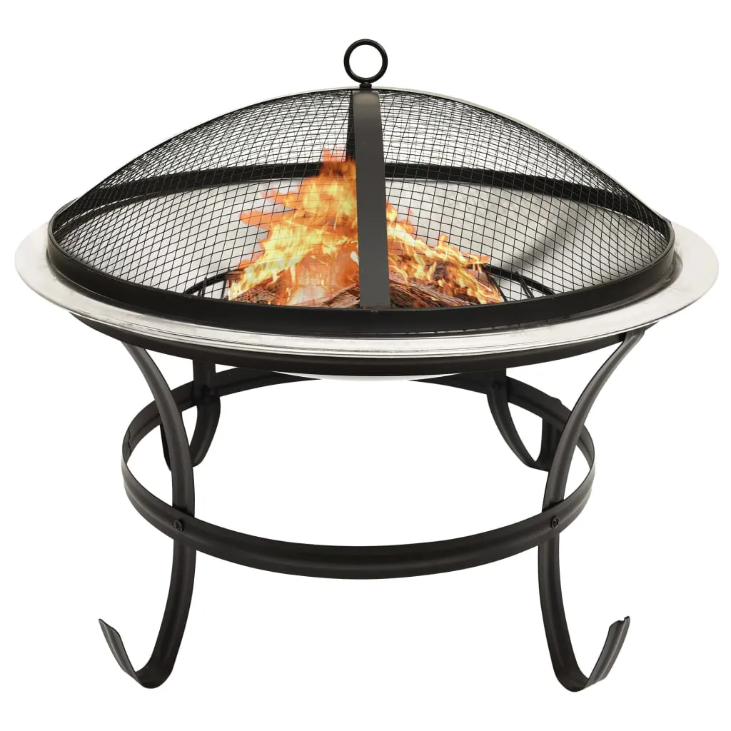 Fire Pit Fireplace for Camping Picnic Firebowl Outdoor with Poker Steel