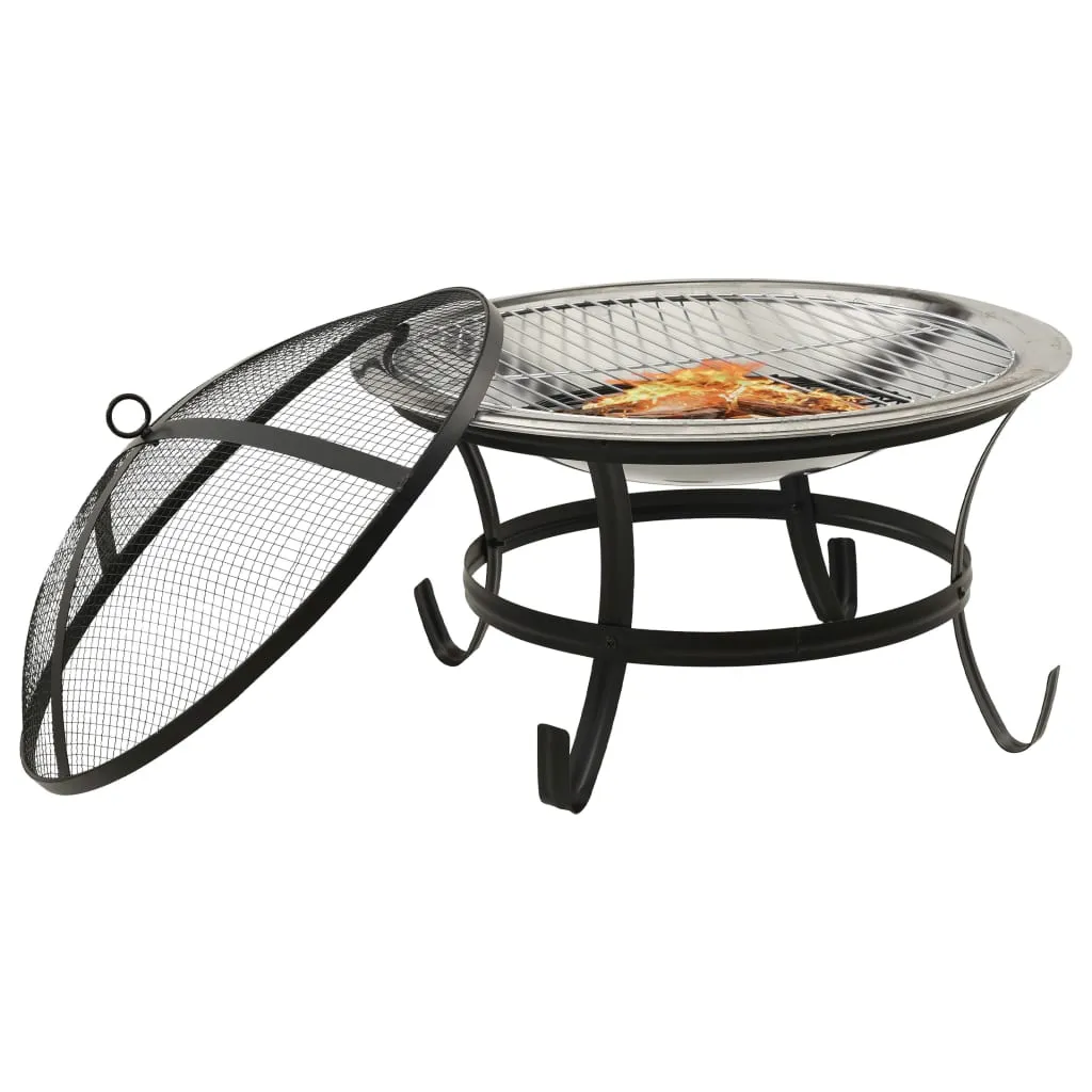 Fire Pit Fireplace for Camping Picnic Firebowl Outdoor with Poker Steel