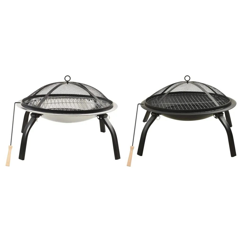 Fire Pit Fireplace for Camping Picnic Firebowl Outdoor with Poker Steel