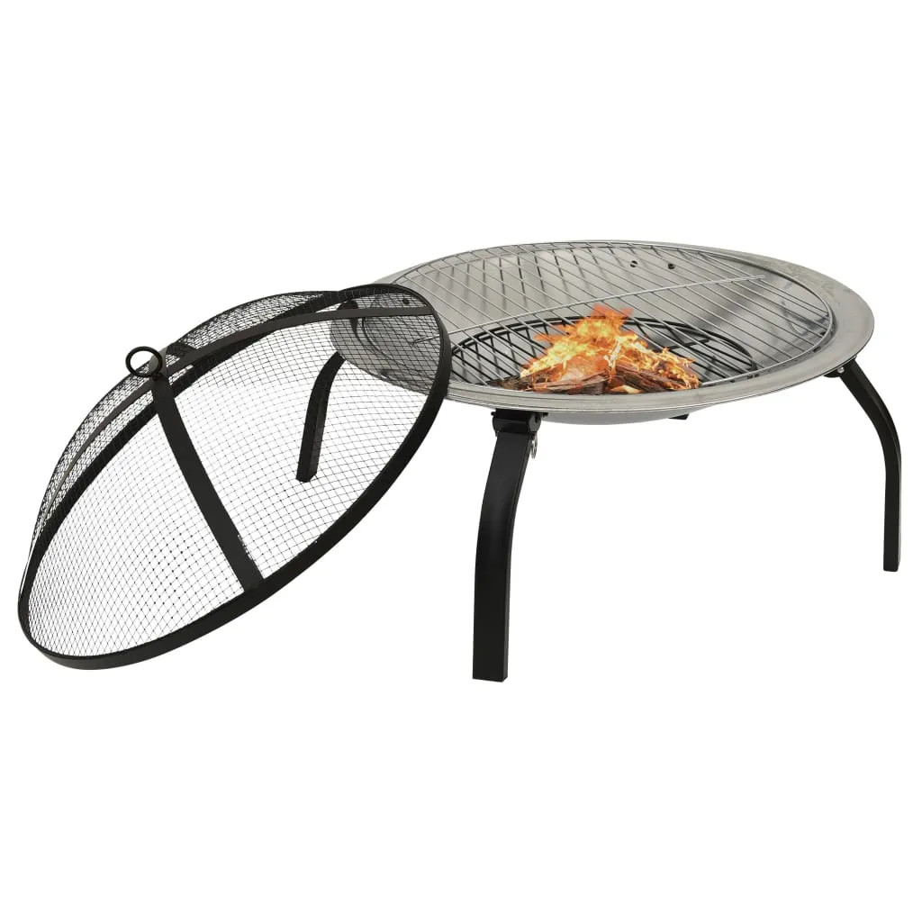 Fire Pit Fireplace for Camping Picnic Firebowl Outdoor with Poker Steel