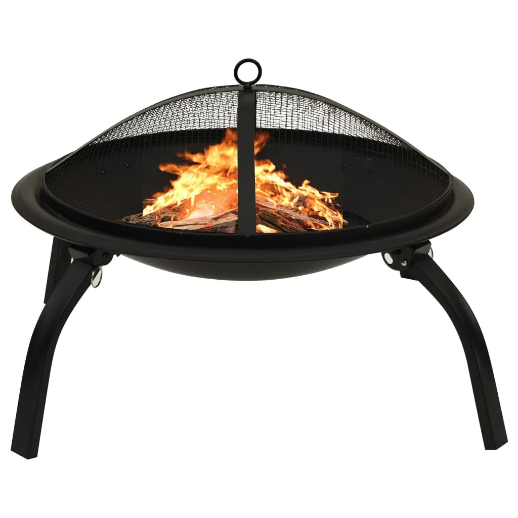 Fire Pit Fireplace for Camping Picnic Firebowl Outdoor with Poker Steel