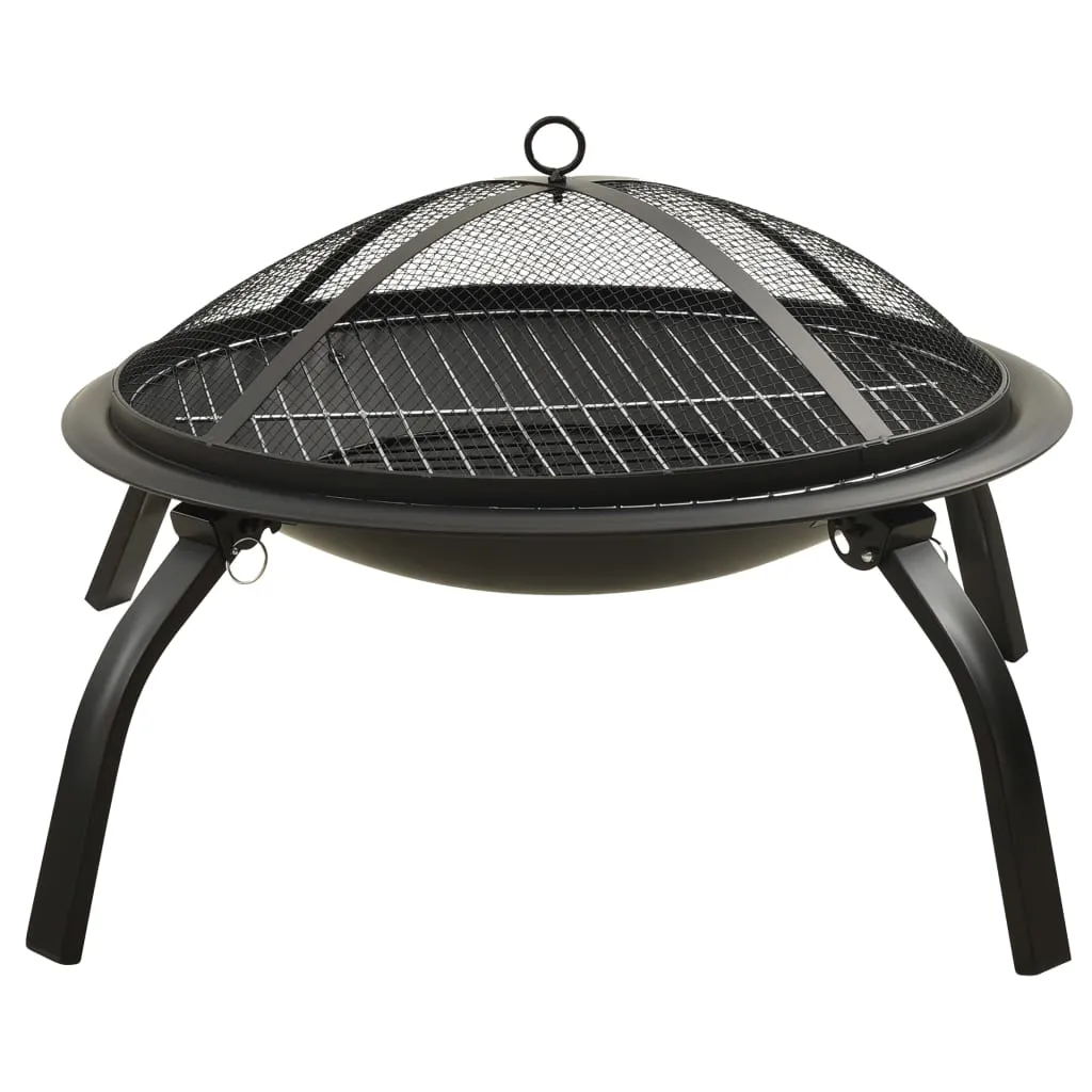 Fire Pit Fireplace for Camping Picnic Firebowl Outdoor with Poker Steel