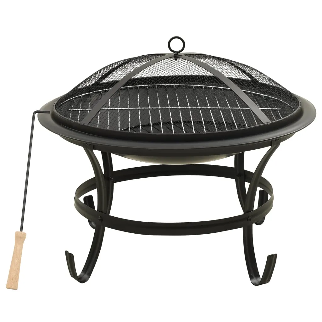 Fire Pit Fireplace for Camping Picnic Firebowl Outdoor with Poker Steel