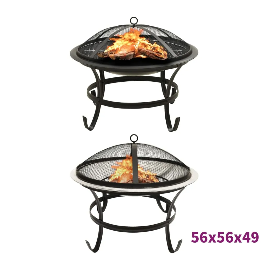 Fire Pit Fireplace for Camping Picnic Firebowl Outdoor with Poker Steel